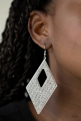 Paparazzi Accessories - Woven Wanderer - Silver Earrings