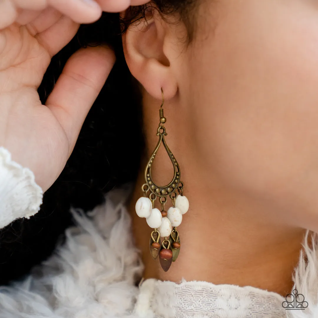 Paparazzi Adobe Air - Brass Earrings