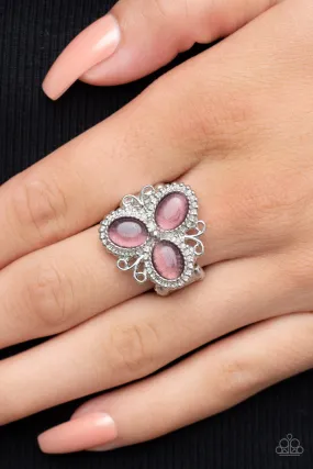 Paparazzi Bewitched Blossoms - Purple Cat's Eye Stone Floral Ring