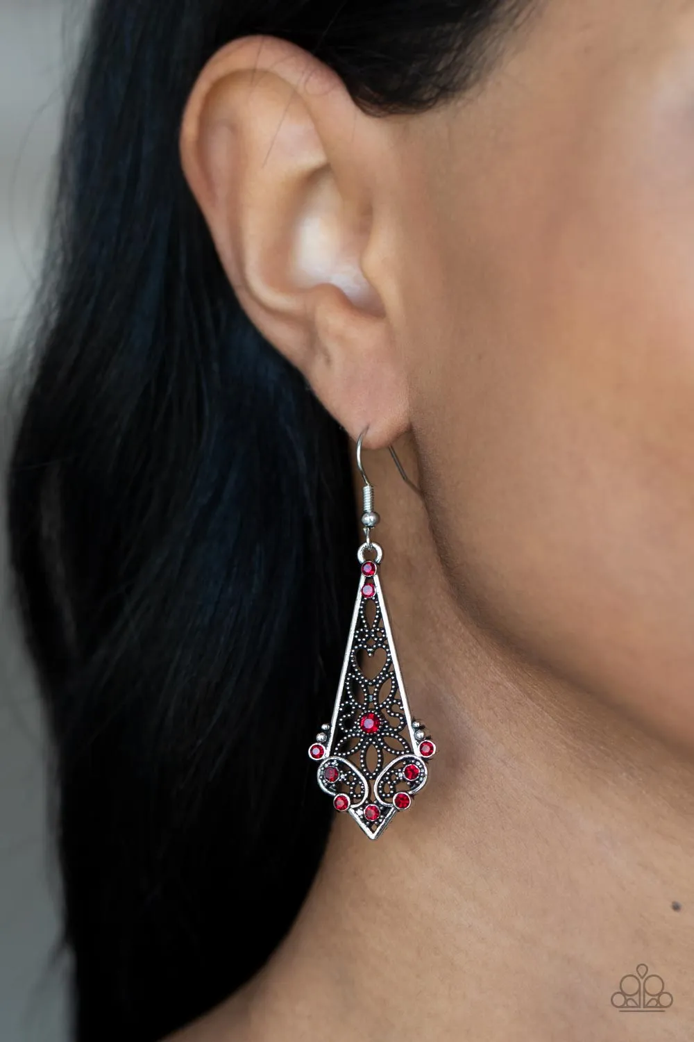 Paparazzi Casablanca Charisma - Red Dainty Earrings