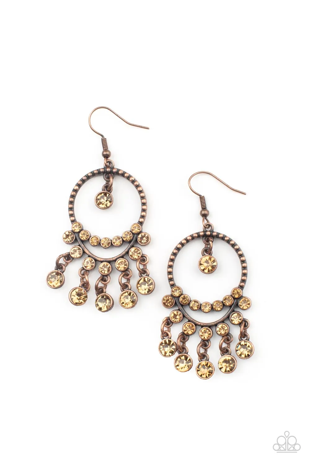 Paparazzi Cosmic Chandeliers - Copper Earrings