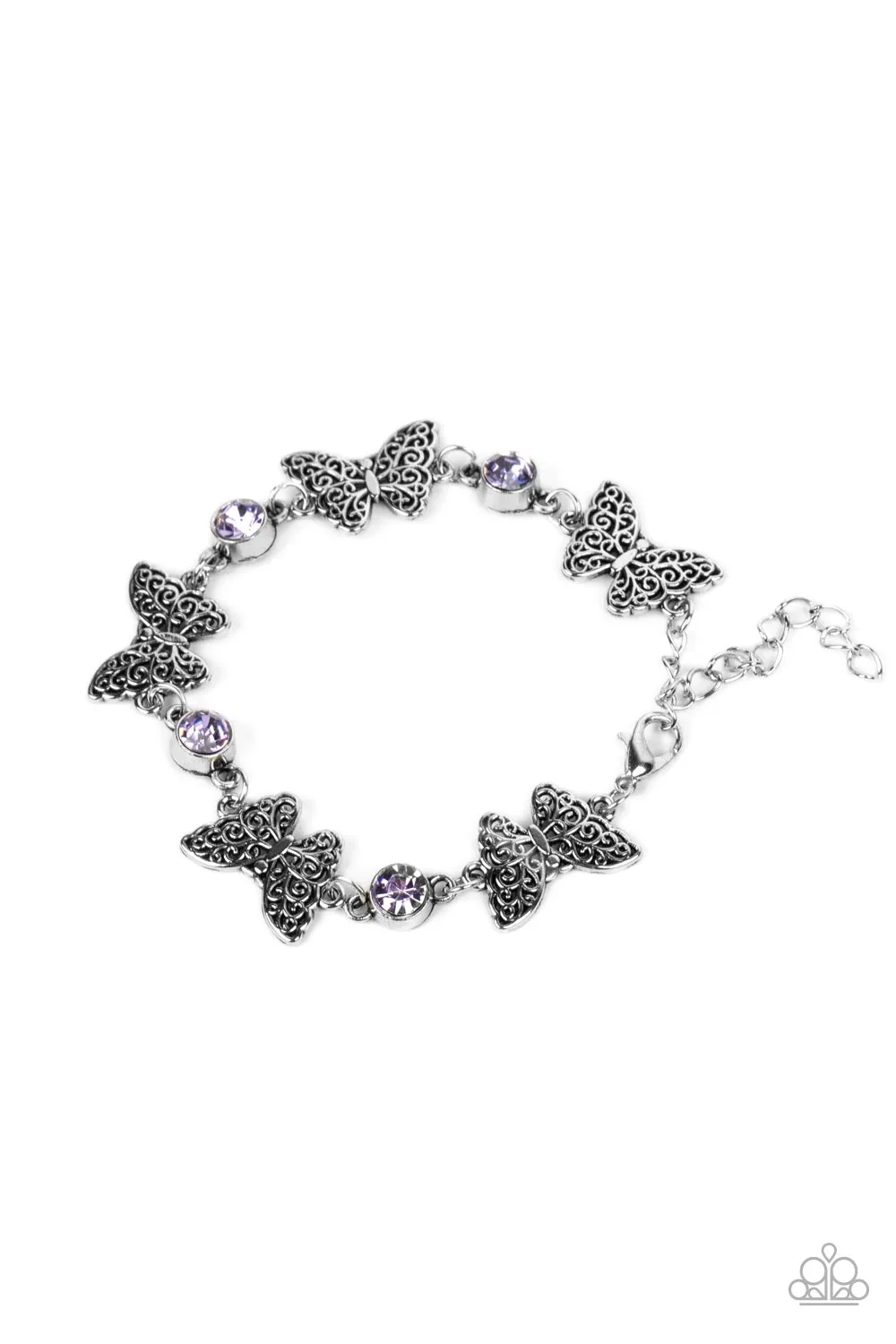 Paparazzi Has a WING to It - Purple Butterfly Bracelet