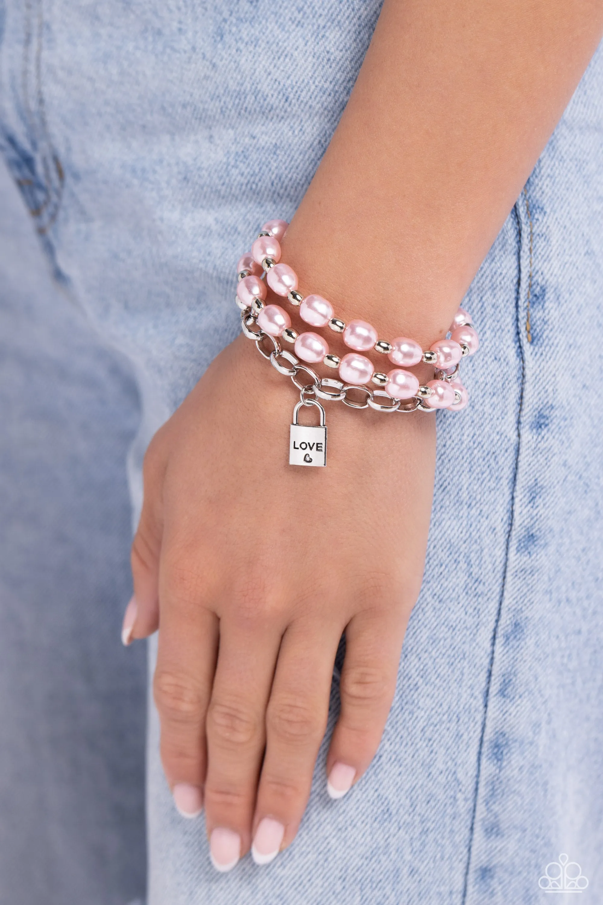 Paparazzi LOVE-Locked Legacy Pink Bracelet