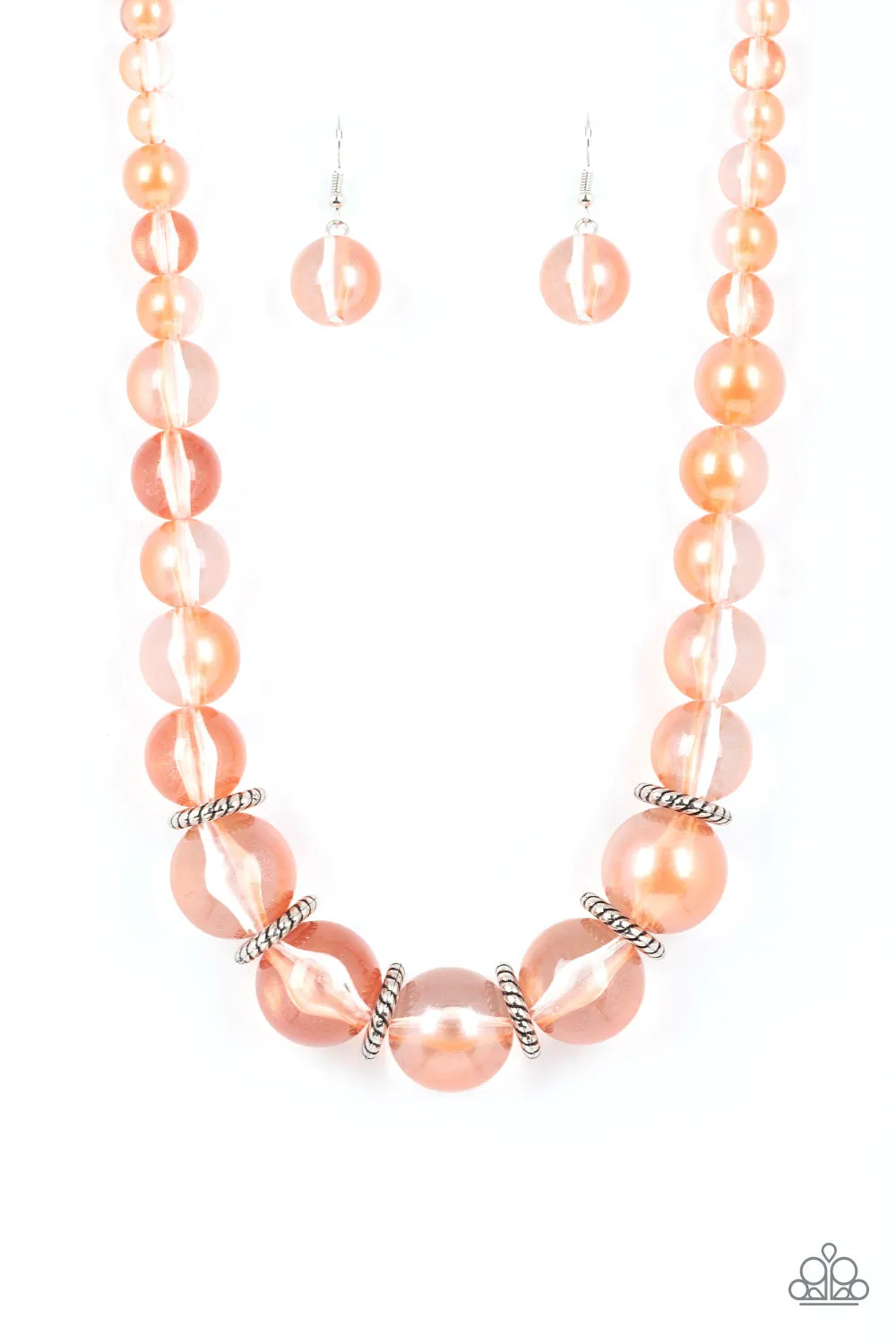 Paparazzi Marina Mirage - Orange Pearly Coral Short Necklace