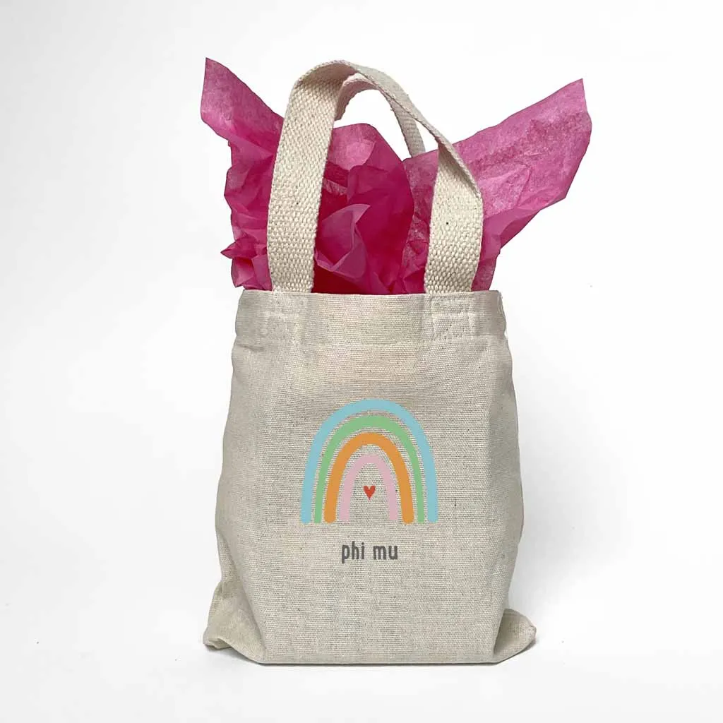 Phi Mu Sorority Rainbow Mini Tote Gift Bag