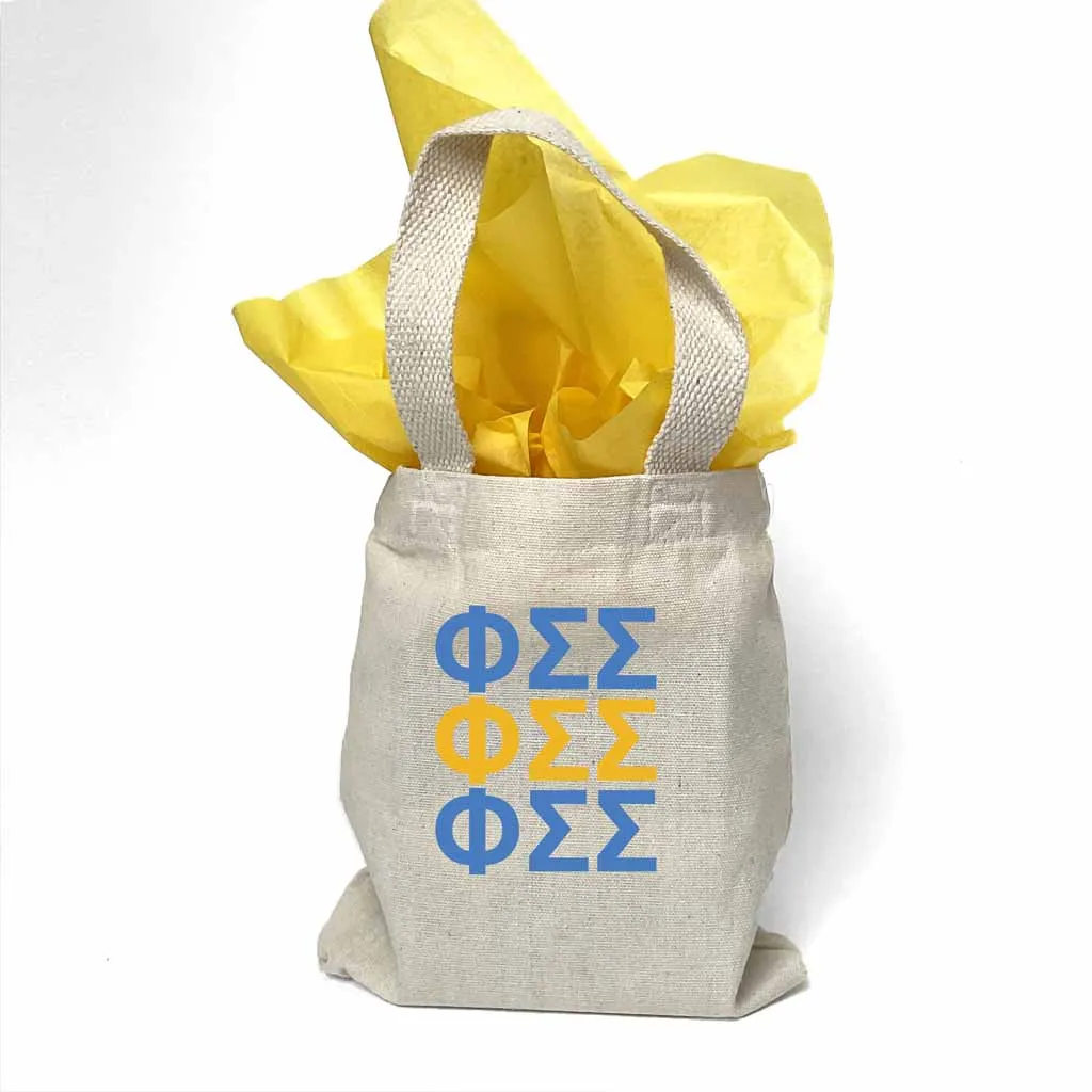 Phi Sigma Sigma Sorority Greek Letters Mini Tote Gift Bag