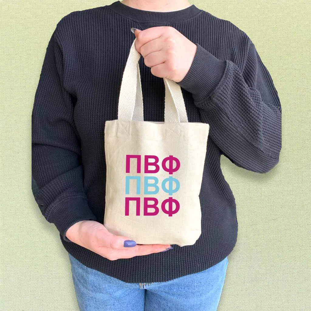 Pi Beta Phi Sorority Greek Letters Mini Tote Gift Bag