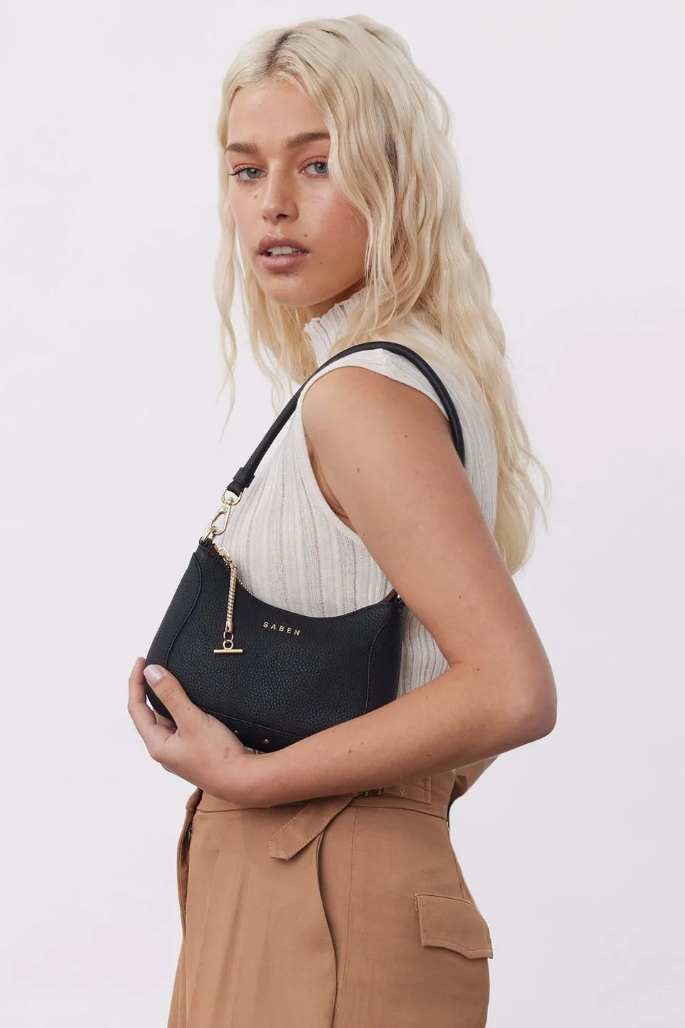 Sammie Black Mini Leather Shoulder Bag