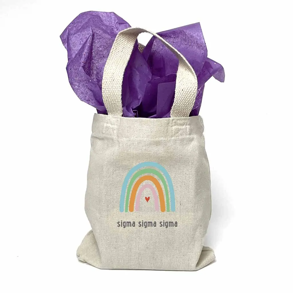 Sigma Sigma Sigma Sorority Rainbow Mini Tote Gift Bag