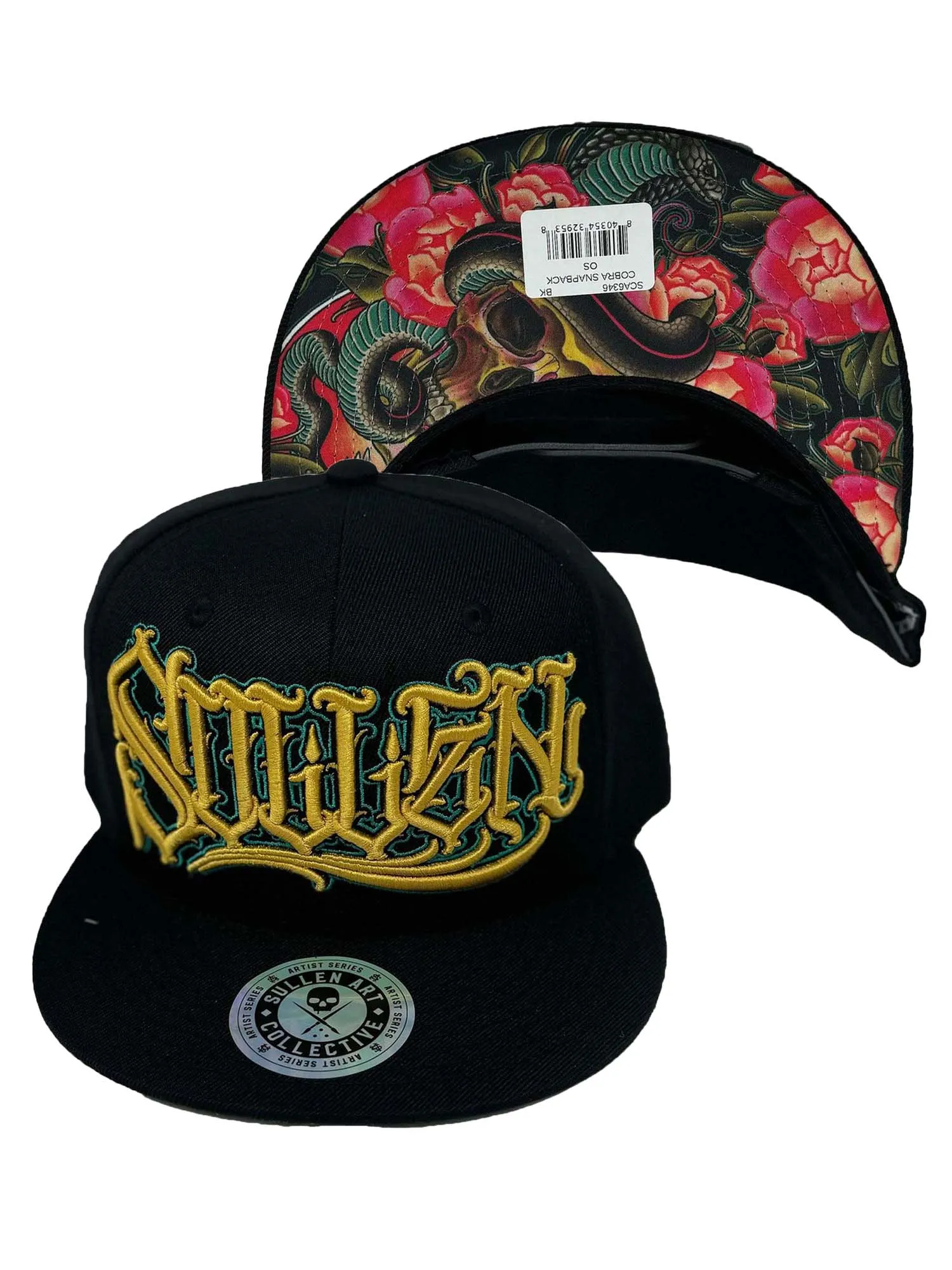 Sullen Cobra Snapback Black