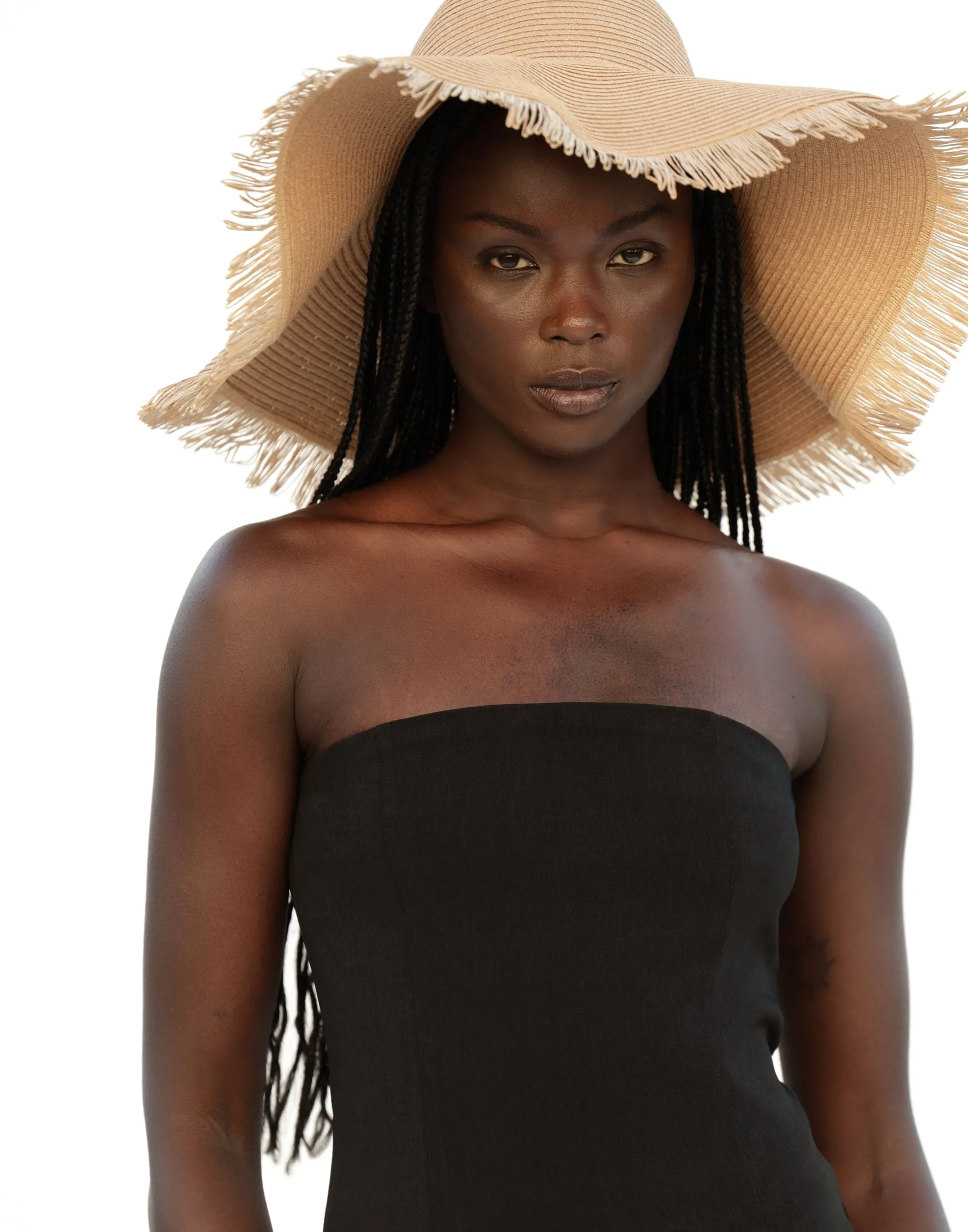 Tamara Wide Brim Straw Hat (Caramel)