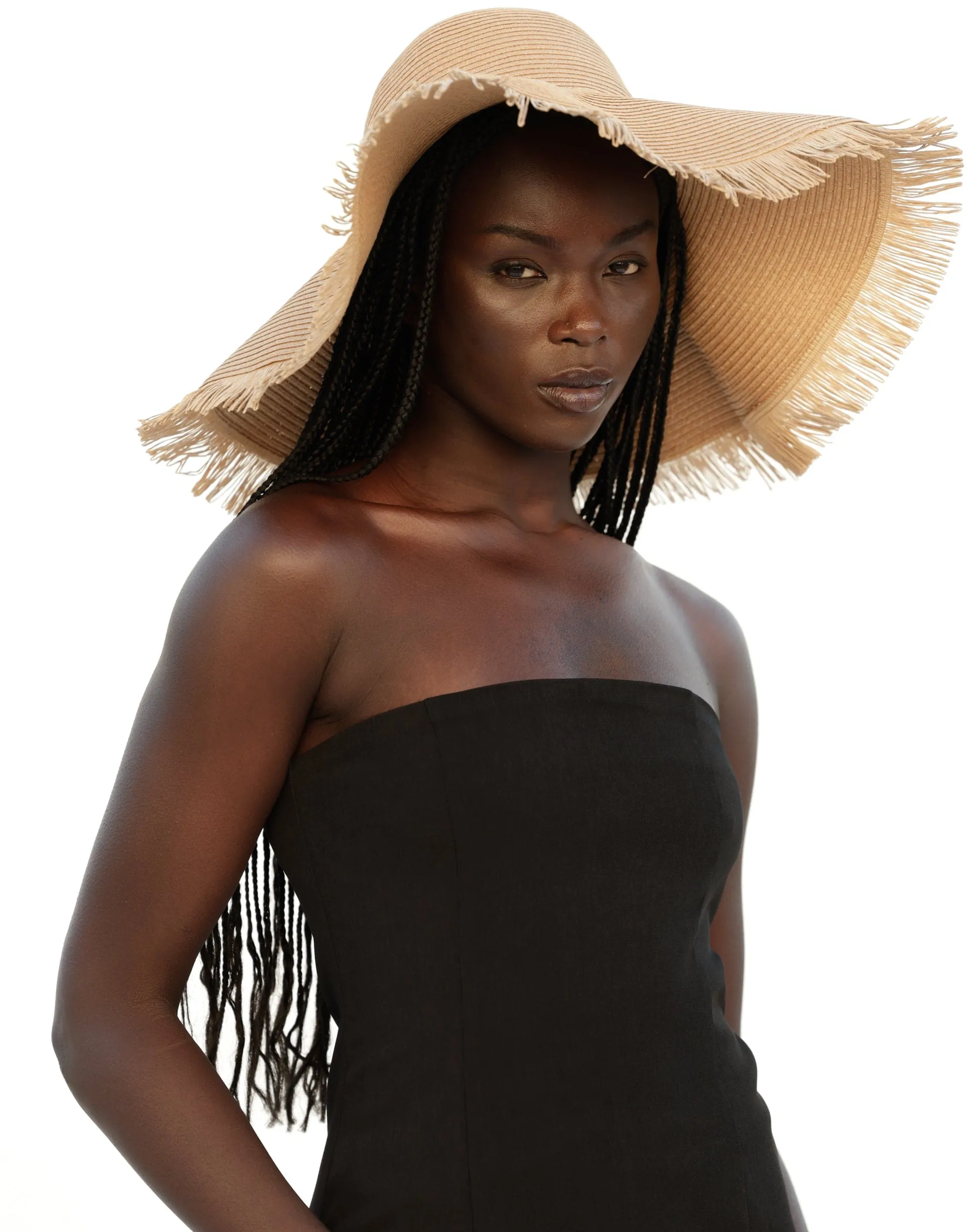 Tamara Wide Brim Straw Hat (Caramel)