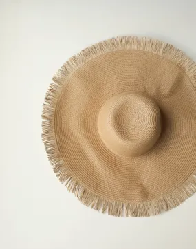 Tamara Wide Brim Straw Hat (Caramel)