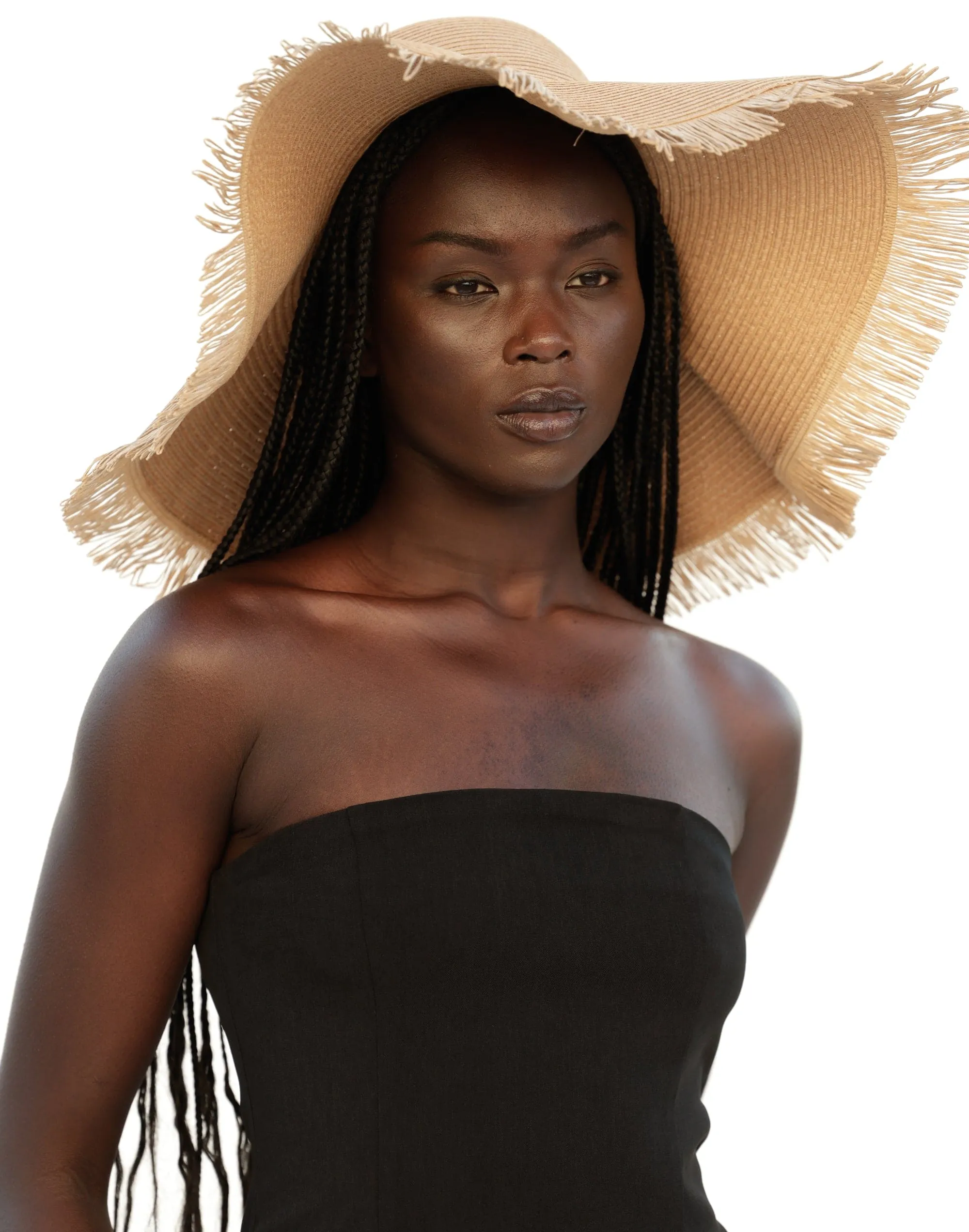 Tamara Wide Brim Straw Hat (Caramel)