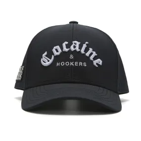 TOUR PRO Black Cocaine & Hookers Golf Hat with Curved Brim - Stylish & Comfortable Golf Cap