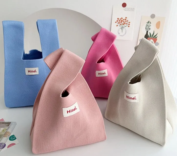 Twisted Totes Bags Handbags Casual Cute Purses Picnic Dating Soft Knit