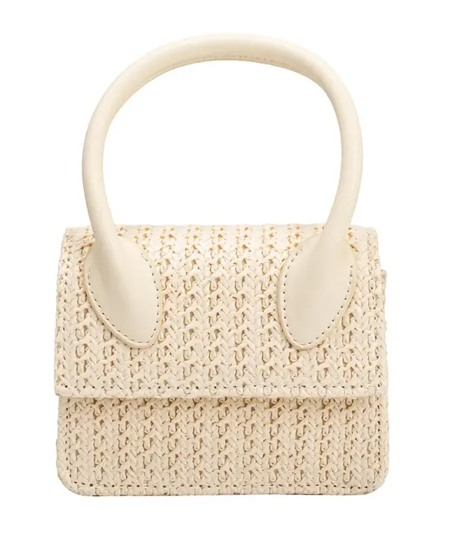 Tyla Straw Crossbody Bag - Cream