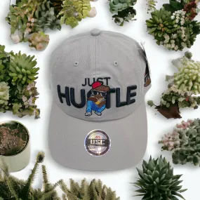 US Cotton Just Hustle Dad Hat (Grey) / 2 for $15