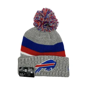 Youth New Era Buffalo Bills Gray Striped Knit Pom Pom Hat