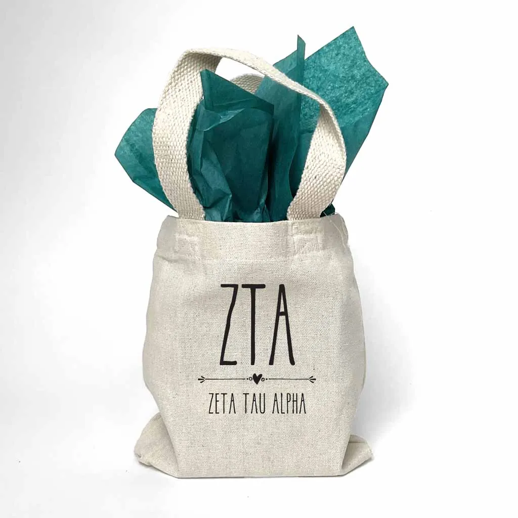 Zeta Tau Alpha Boho Design on Mini Tote Gift Bag